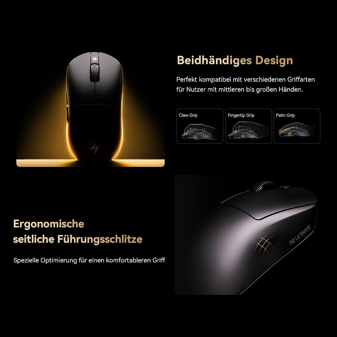 ATK Dragonfly A9 Air kabellose Gaming-Maus, PAW3950 Ultra-Sensor, DPI bis zu 42.000, 47 g leicht, 8K