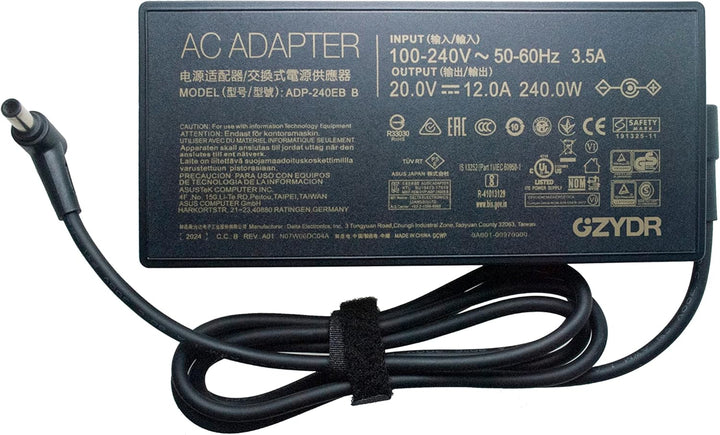 20 V 12 A 240 W ADP-240EB B Netzadapter Ladegerät für Laptop kompatibel mit Asus ROG 15 GX550LXS RTX