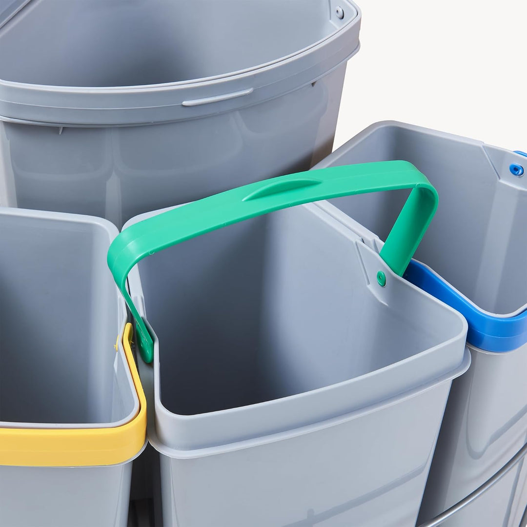 [en.casa] Einbau-Mülleimer Küche Kollby Mülltrennsystem 4fach für Unterschrank 50 cm breit 3 x 6L+1