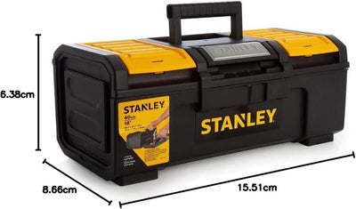 Stanley Werkzeugbox / Werkzeugkoffer Basic 1-79-216 (16", 39x22x16cm, Koffer mit Schnellverschluss u