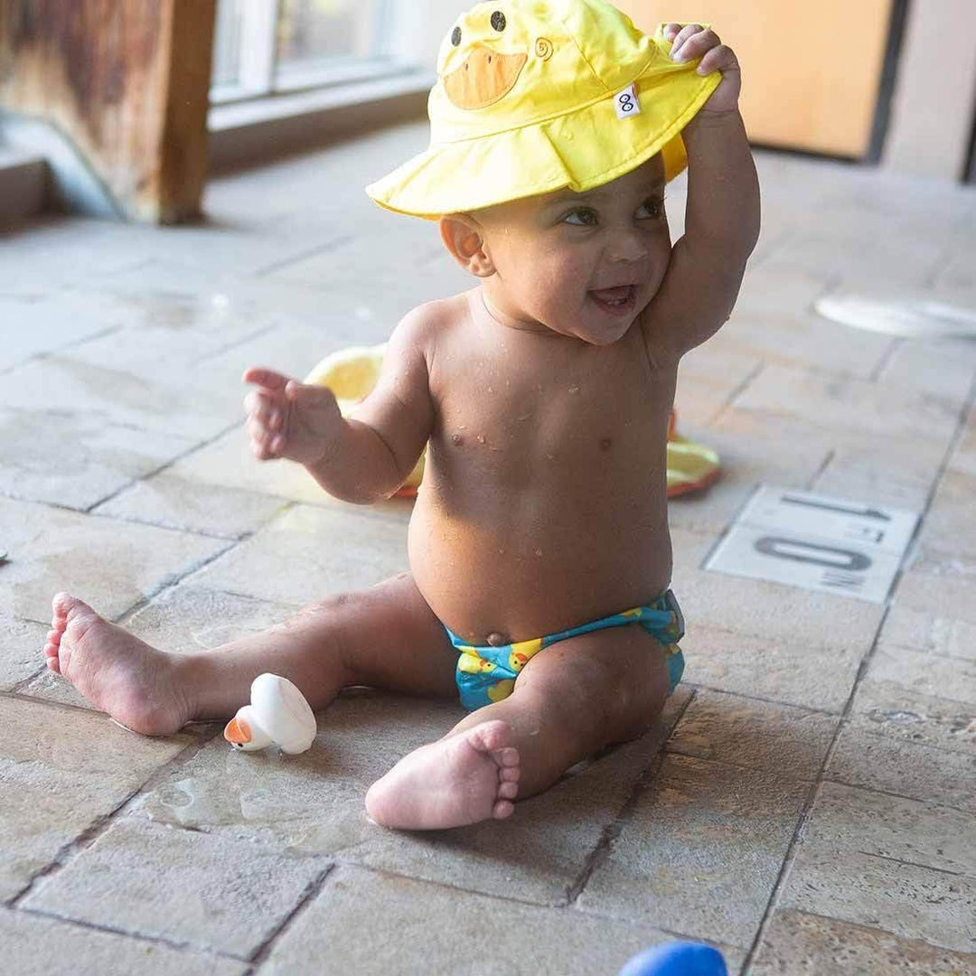 ZOOCCHINI LSF 50+ Baby Schwimmwindel & Sonnenhut Set, Pfützen die Ente, 3-6 Monate