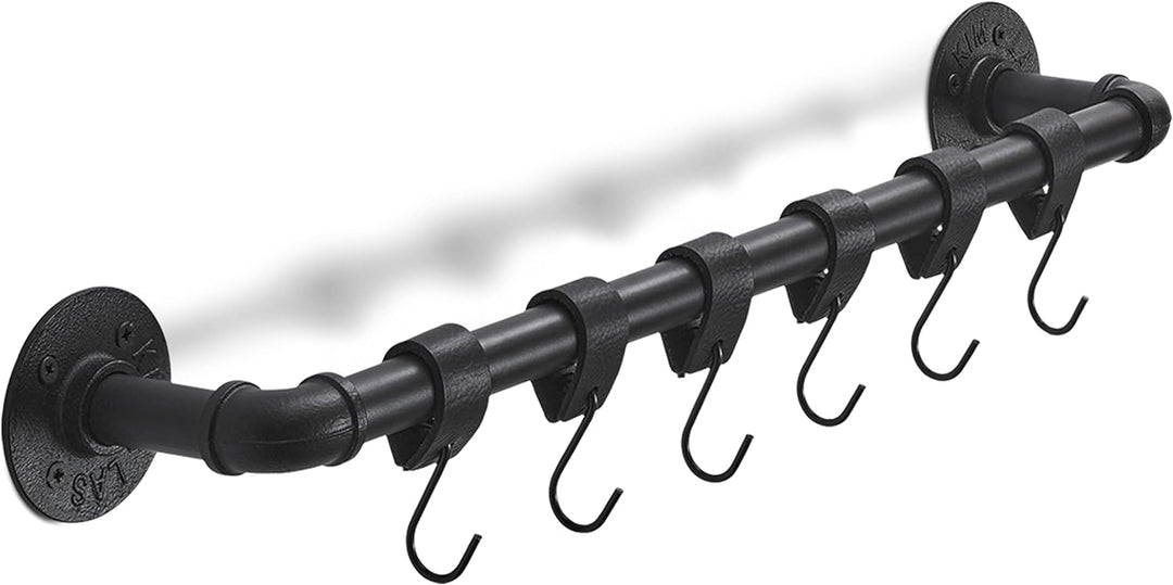 Brute Strength - S Haken Mit Lederschlaufe - Schwarz - 24X - 12,5 x 2,5 cm - Kleiderhaken Garderoben