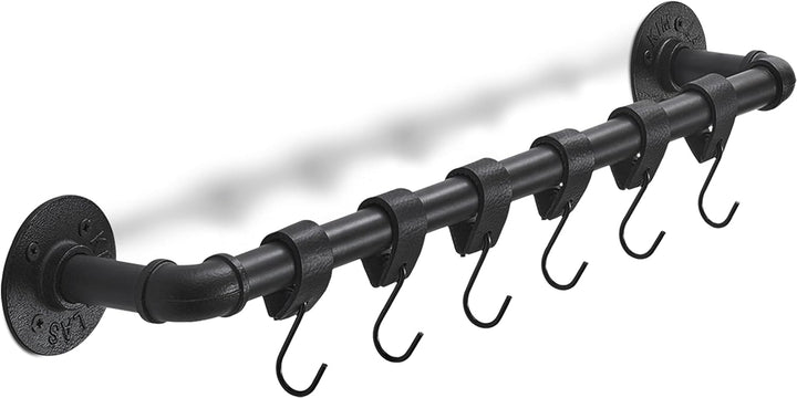 Brute Strength - S Haken Mit Lederschlaufe - Schwarz - 24X - 12,5 x 2,5 cm - Kleiderhaken Garderoben