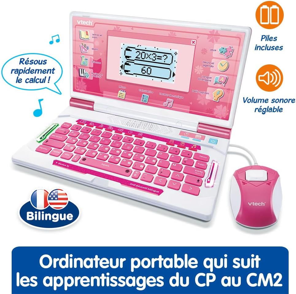 VTech Genius XL Ordi, zweisprachig, Rosa
