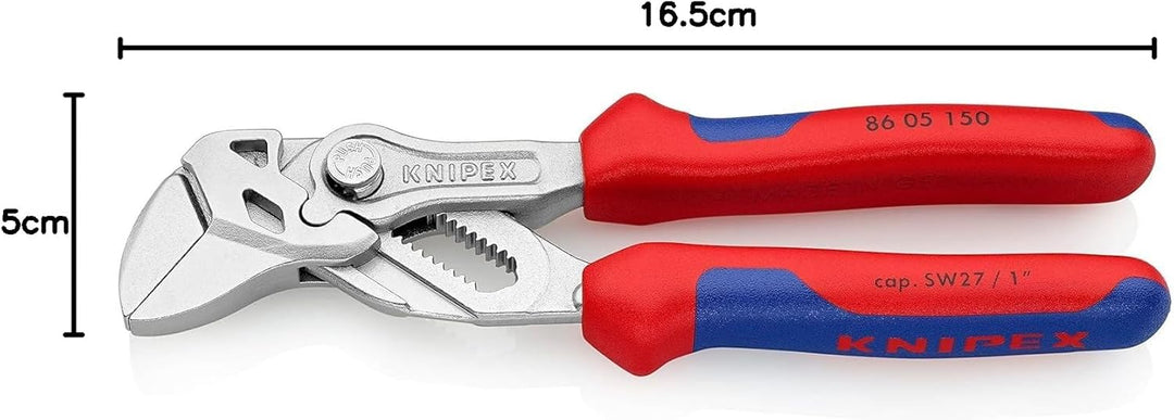 KNIPEX Zangenschlüssel, klein, Multi-Schraubenschlüssel, Chrom-Vanadium, Rostschutz verchromt, 150 m
