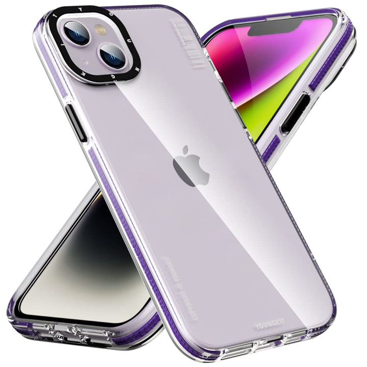 YOUNGKIT für iPhone 14 Plus Hülle, Stossfeste Kratzfeste Schutzhülle Slim Klar Case Dünne Griffige T