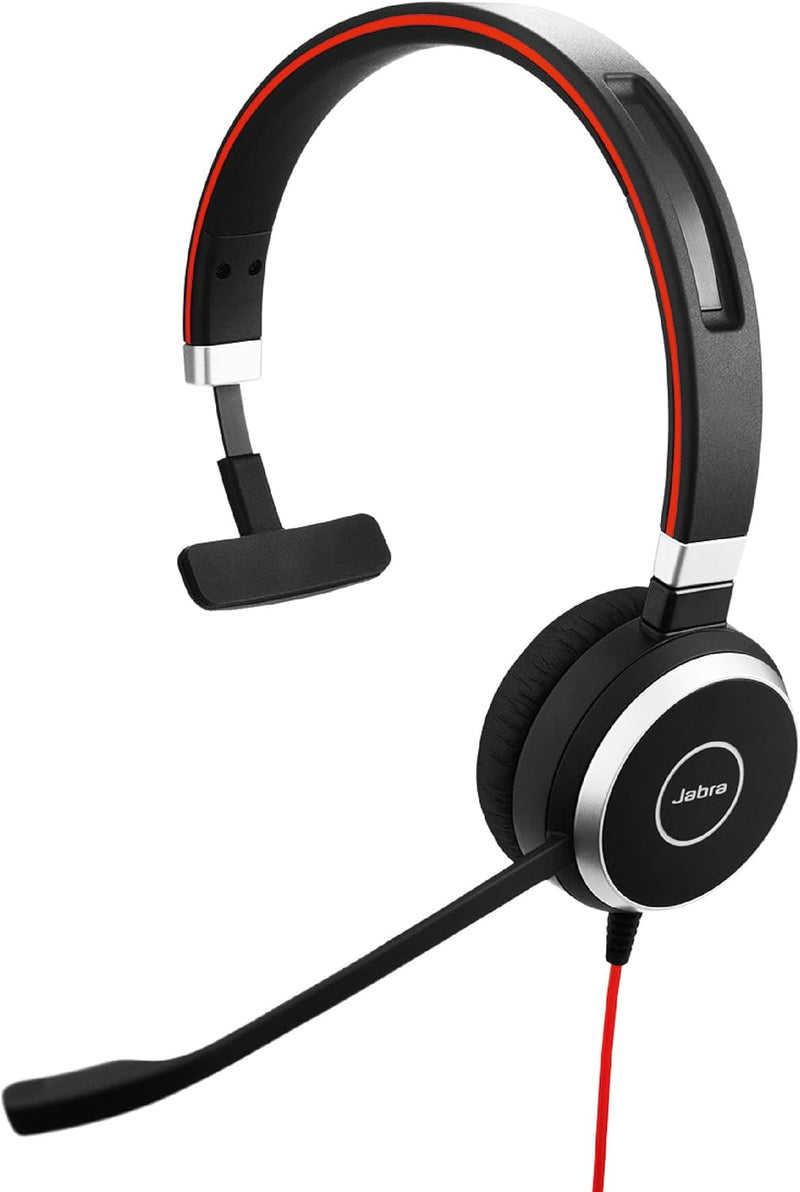 Jabra Evolve 40 MS Mono Headset - Microsoft zertifizierte Kopfhörer für VoIP Softphone mit passivem