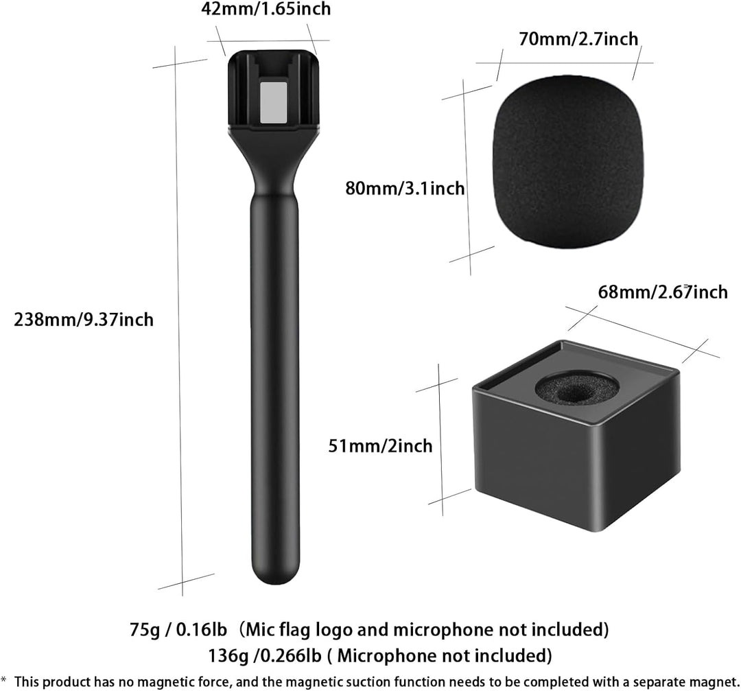 Magnetischer Ständer für DJI Mic 3/Mini/2/Rode Wireless GO II/Insta360 X5 Air Handle Rig Mic Flag In