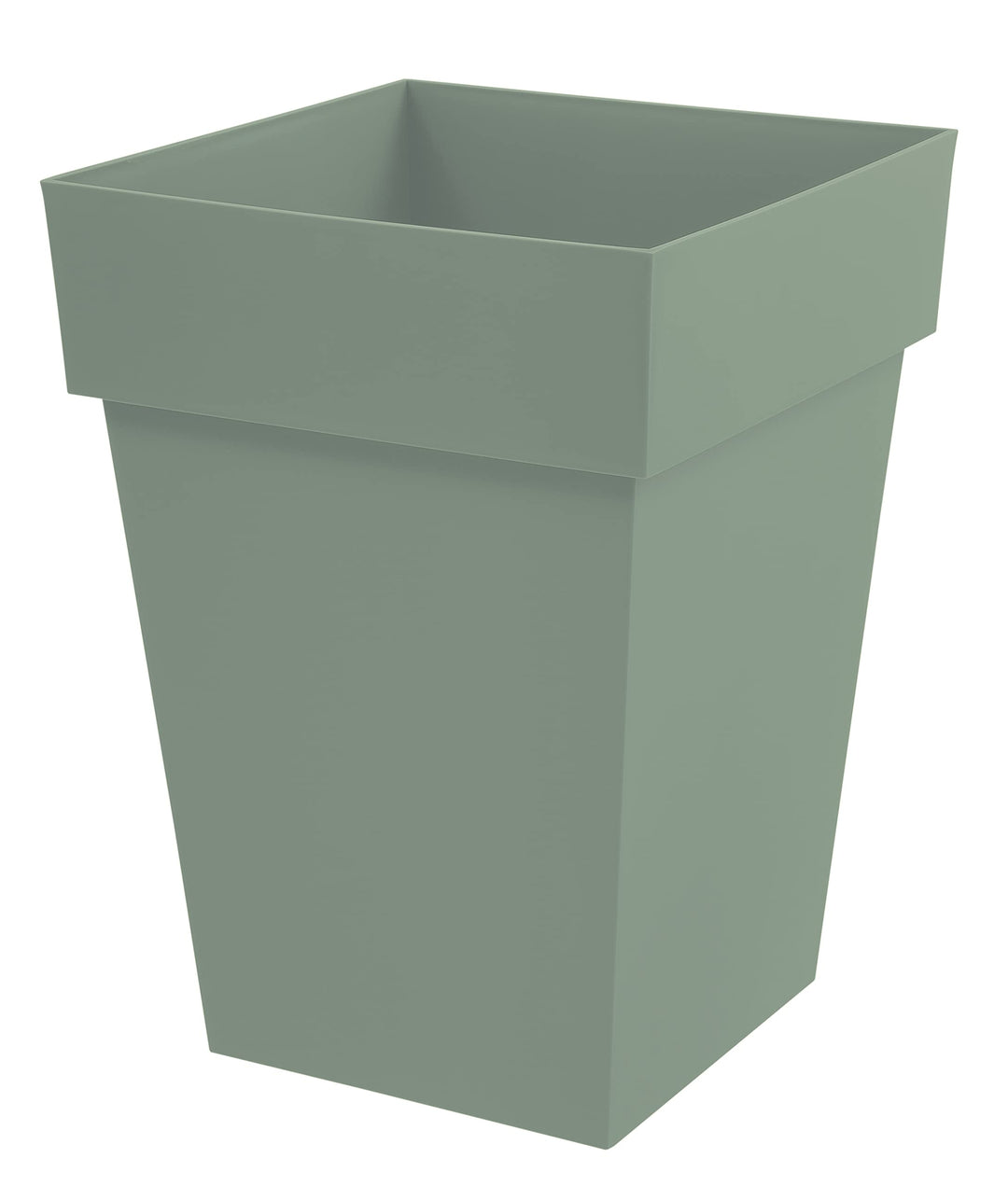 EDA - Blumentopf quadratisch halber hoch Toskana – Volumen 51 l – 39 x 39 x 53 cm – Lorbeergrün