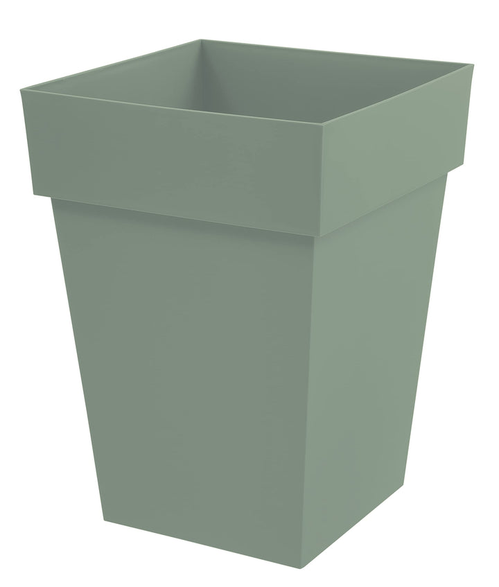 EDA - Blumentopf quadratisch halber hoch Toskana – Volumen 51 l – 39 x 39 x 53 cm – Lorbeergrün