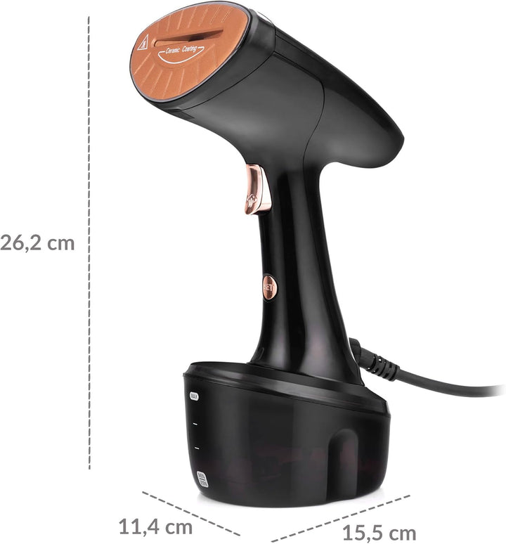LEHMANN Steamer Dampfglätter, 1600 W, 25 g/min Dampfleistung, 320ml abnehmbarer Wassertank, Schnella