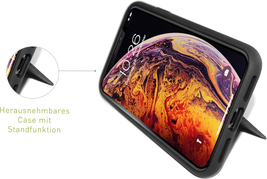 KMP GreenNu Prime Wallet passend für iPhone XS Max - Cherry red - Portemonnaie mit Handschlaufe und