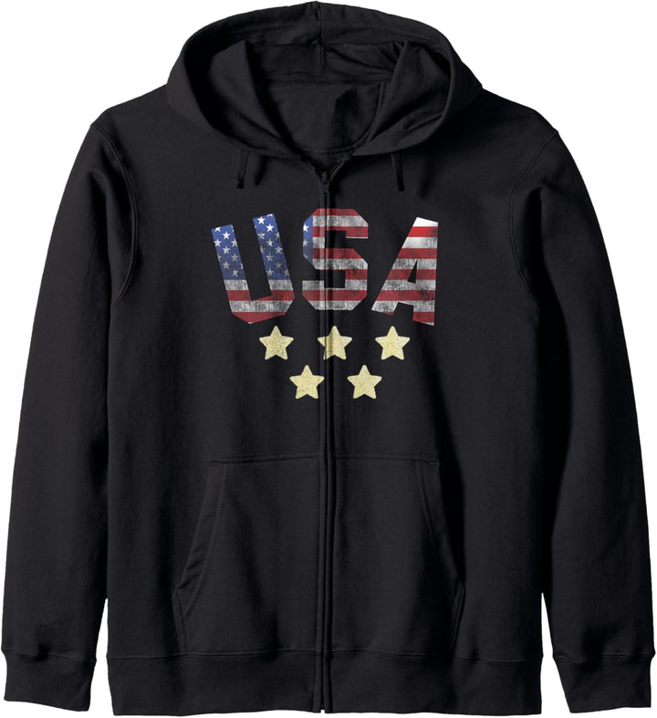 Trendy USA 1894 Red White And Blue Flag Kapuzenjacke