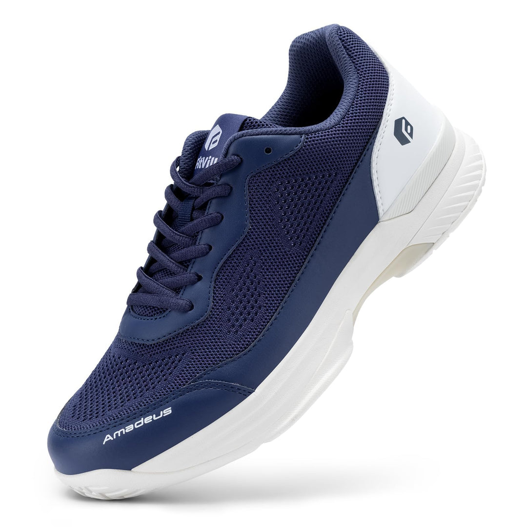 FitVille Extra Weit Tennisschuhe Herren rutschfest Hallenschuhe Atmungsaktiv Badminton Schuhe Bequem