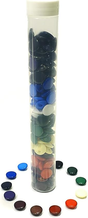 Knopf, Kleidungsknopf,144 Stück/Röhrchen, Harz, Halbkugel, Viele Farben und Grössen, Kunststoff, Han