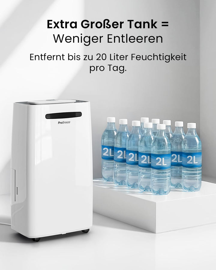 Pro Breeze® 20L/Tag smarter luftentfeuchter elektrisch mit digitalem Feuchtigkeitsanzeiger Schlafmod