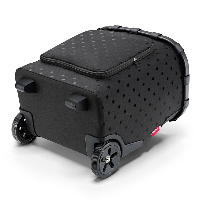 reisenthel carrycruiser Plus in Glossy dots Black – Tragbarer Einkaufstrolley mit Kühlfach, Schulter