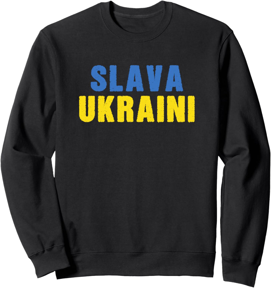 Slava Ukraini, Ruhm zur Ukraine, Blau / Gelb Sweatshirt