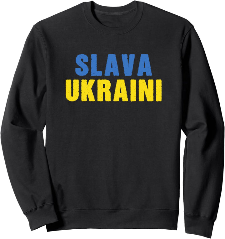 Slava Ukraini, Ruhm zur Ukraine, Blau / Gelb Sweatshirt