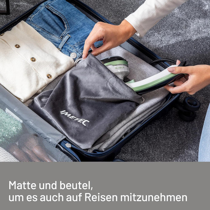 Imetec Steam Easy Dampfbügeleisen, tragbar, vertikales und horizontales Bügeln, Keramiksohle, dreifa