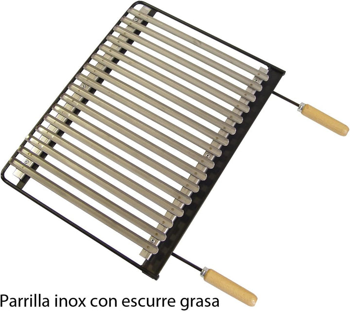 IMEX EL ZORRO Grillschublade mit Hebevorrichtung und Grillrost rostfrei, 61 x 40 x 33 cm, Schmiedegr