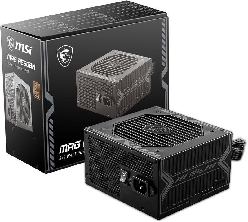 MSI MAG A550BN Netzteil, EU-Stecker - 550W, 80 Plus Bronze zertifiziert, ATX-Netzteil, 12V Single-Ra