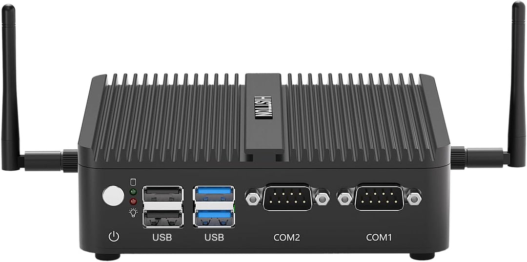 HISTTON Mini PC Lüfterlos Celeron J4125, DDR4 8GB RAM 128GB SSD, Industrie PC mit 2 RS232 COM, Dual