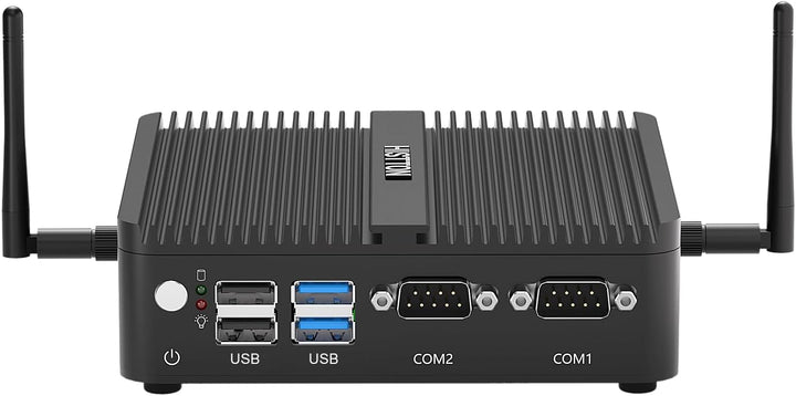 HISTTON Mini PC Lüfterlos Celeron J4125, DDR4 8GB RAM 128GB SSD, Industrie PC mit 2 RS232 COM, Dual