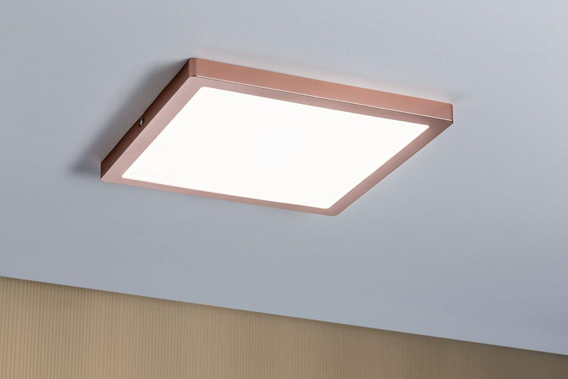 Paulmann 70941 LED Panel Atria 300x300mm Neutralweiss eckig incl. 1x20 Watt Deckenleuchte Roségold D