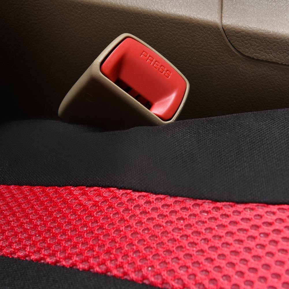 Flying Banner Fashion Mesh Universal Passform entworfen Auto Sitzbezüge Set (Vordersitze, Rot und Sc