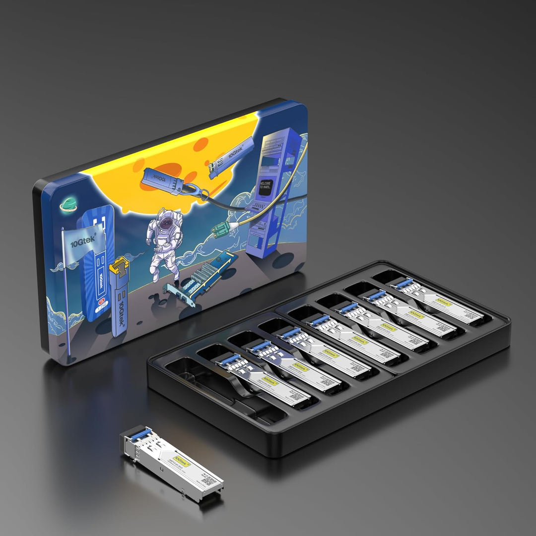 [8 Pack] 1G SFP LX LC Singlemode Module 10km, 1000Base-LX Mini-Gbic Transceiver Compatible for Cisco