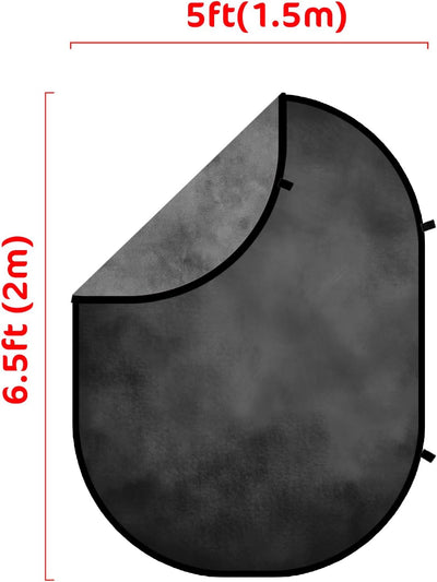 Kate 1.5x2m Grau/Schwarz Falthintergrund Fotografie Faltbarer Studio Hintergrund Faltender Hintergru