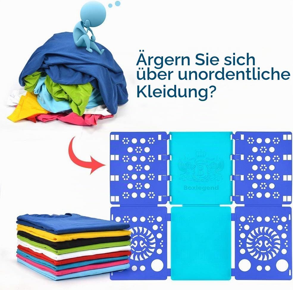 BoxLegend Verstelltbar Pollover Hosen Hemden Kinder- und Erwachsen-Faltbrett Falthilfe für Kleidung