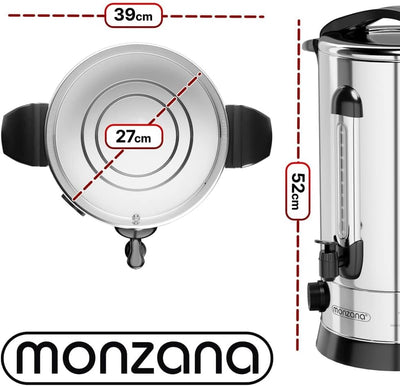 Monzana Glühweinkocher 20L Edelstahl 90 Tassen Zapfhahn Temperatureinstellung 30-110°C Heissgetränke