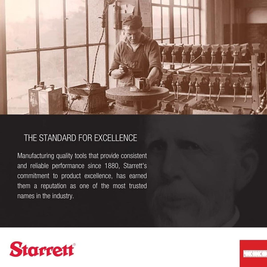 Starrett Stahl-Kombinationswinkel mit quadratischem Kopf – 30,5 cm Klingenlänge, Gusseisenkopf, gehä