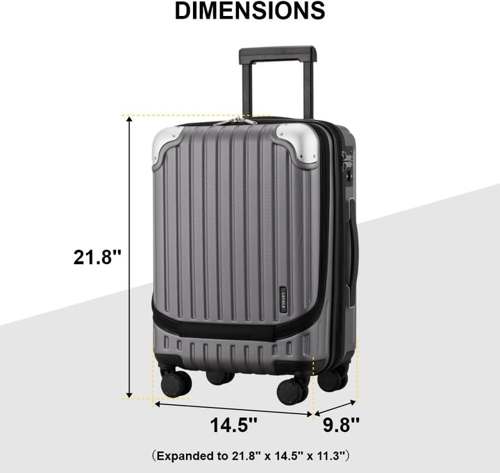LEVEL8 Koffer Trolleys Leicht ABS+ PC Handgepäck Hartschalen-Koffer Trolley Rollkoffer Reisekoffer E