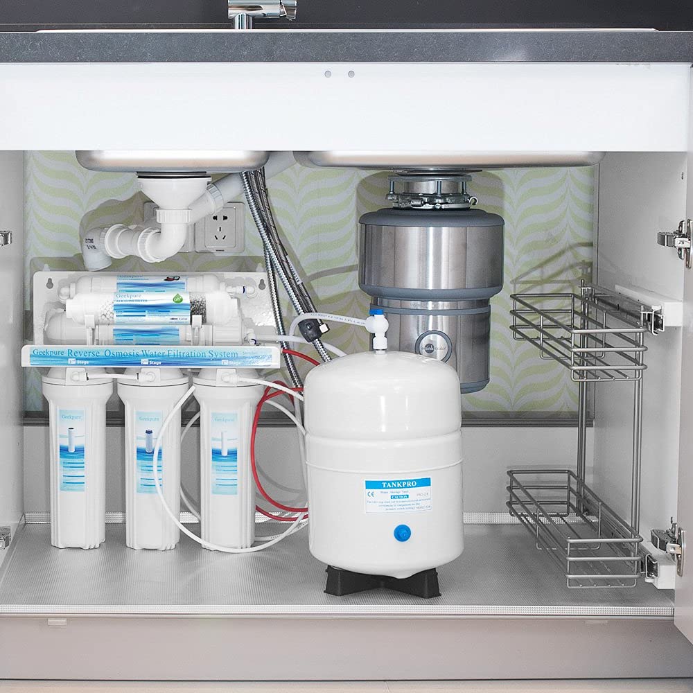 Geekpure 6-stufiges Umkehrosmose Trinkwasser Filtersystem mit Alkalischem pH+ Remineralisierungs Fil