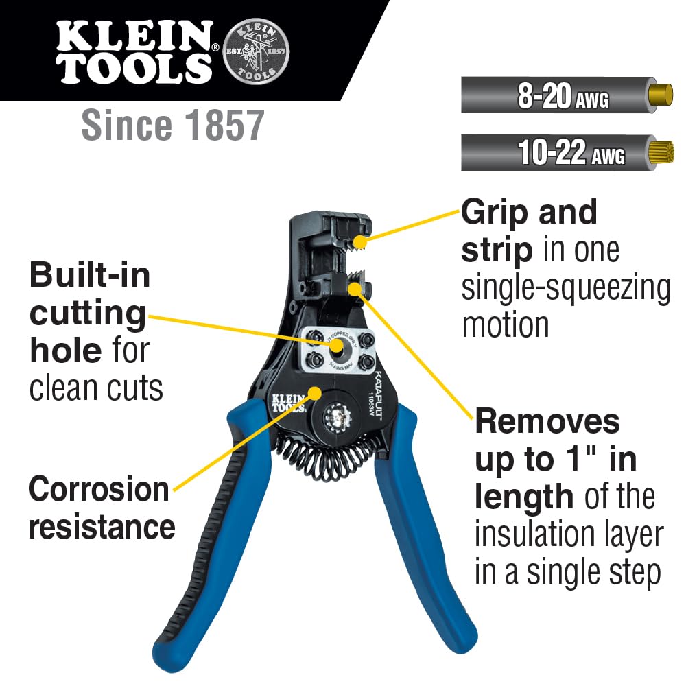 Klein Tools 11063W 8-22 AWG Katapult Abisolierzange Pack of 1 Premium Pack, Pack of 1 Premium Pack