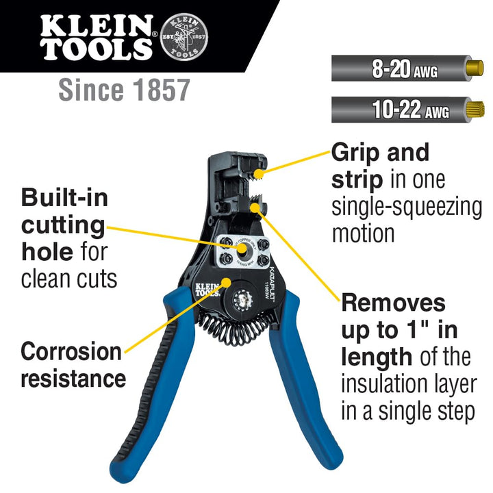 Klein Tools 11063W 8-22 AWG Katapult Abisolierzange Pack of 1 Premium Pack, Pack of 1 Premium Pack