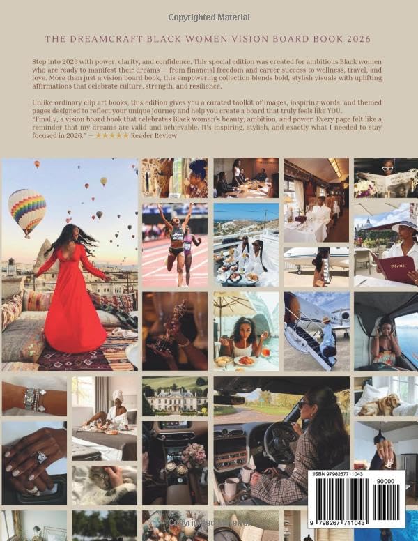 2026 DreamCraft Vision Board Clip Art Book for Black Women: Manifest Wealth, Career Success, Self-Lo