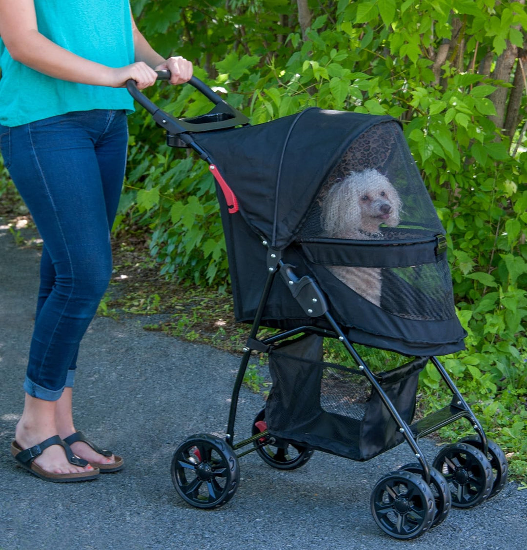 Pet Gear Happy Trails Pet Stroller for Cats/Dogs, Easy Fold with Removable Liner, Storage Basket Jag
