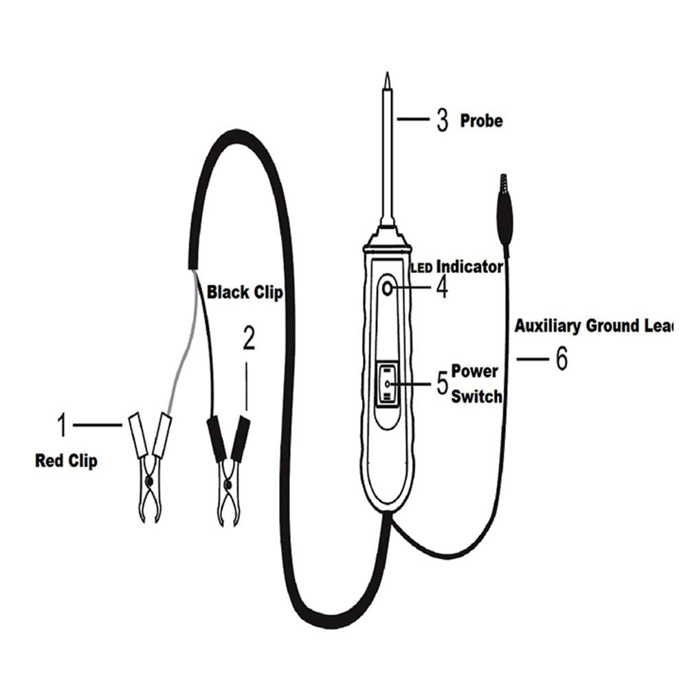 Tbest 6-24V Kfz Stromkreistester Diagnosesystem, Auto Spannungsprüfstift Elektrisch Schaltkreisteste