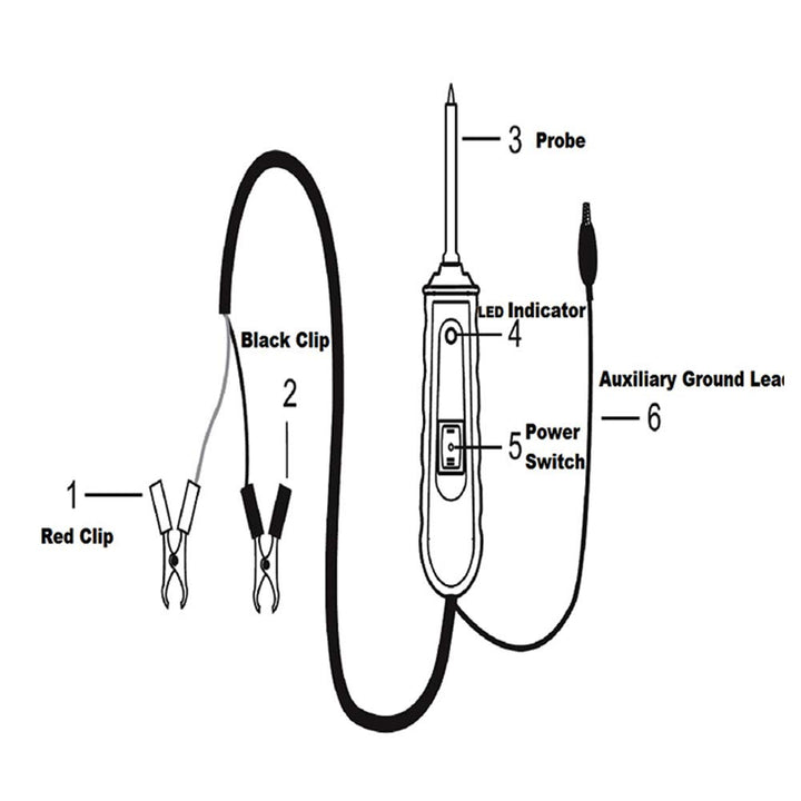 Tbest 6-24V Kfz Stromkreistester Diagnosesystem, Auto Spannungsprüfstift Elektrisch Schaltkreisteste
