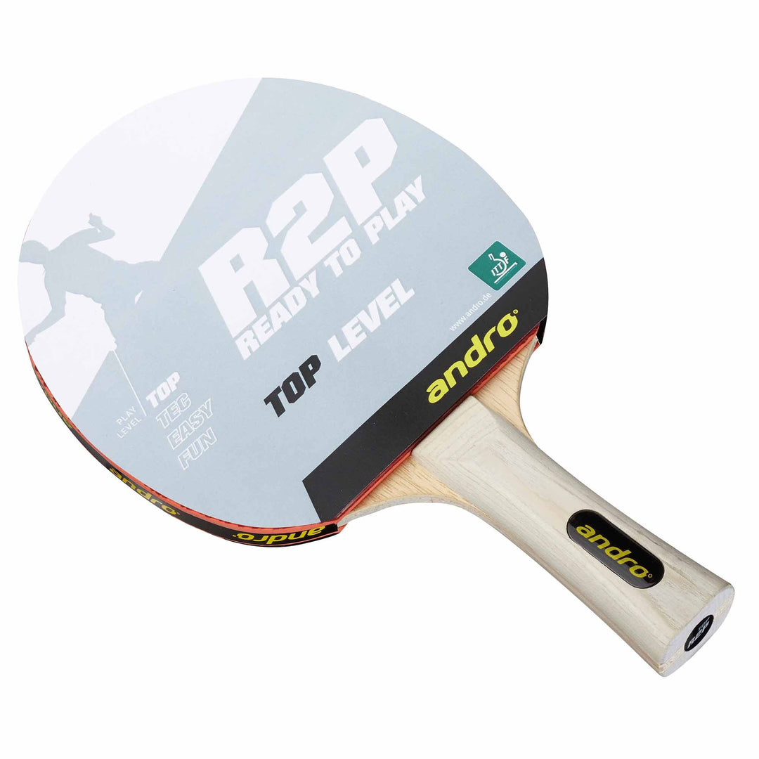 ANDRO Komplettschläger R2P Top Level - Tennisracket für Wettkampfspieler - Holzrahmen und -schaft -