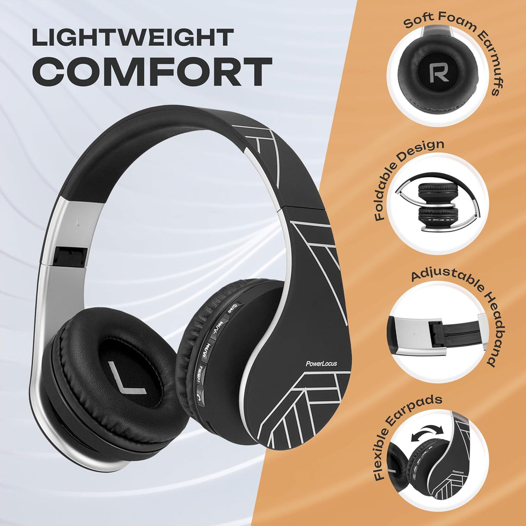 PowerLocus P1 Bluetooth Kopfhörer Kabellos, Wireless 5.0 Bluetooth Kopfhörer Over-Ear, Over Ear Kopf