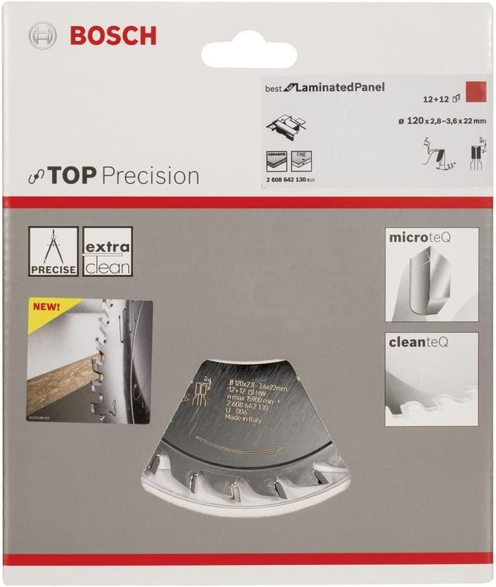BOSCH Vorritzblatt Top Precision Best für Laminated Panel, 120 x 22 x 2,8-3,6 mm, 2608642130 120 x 2