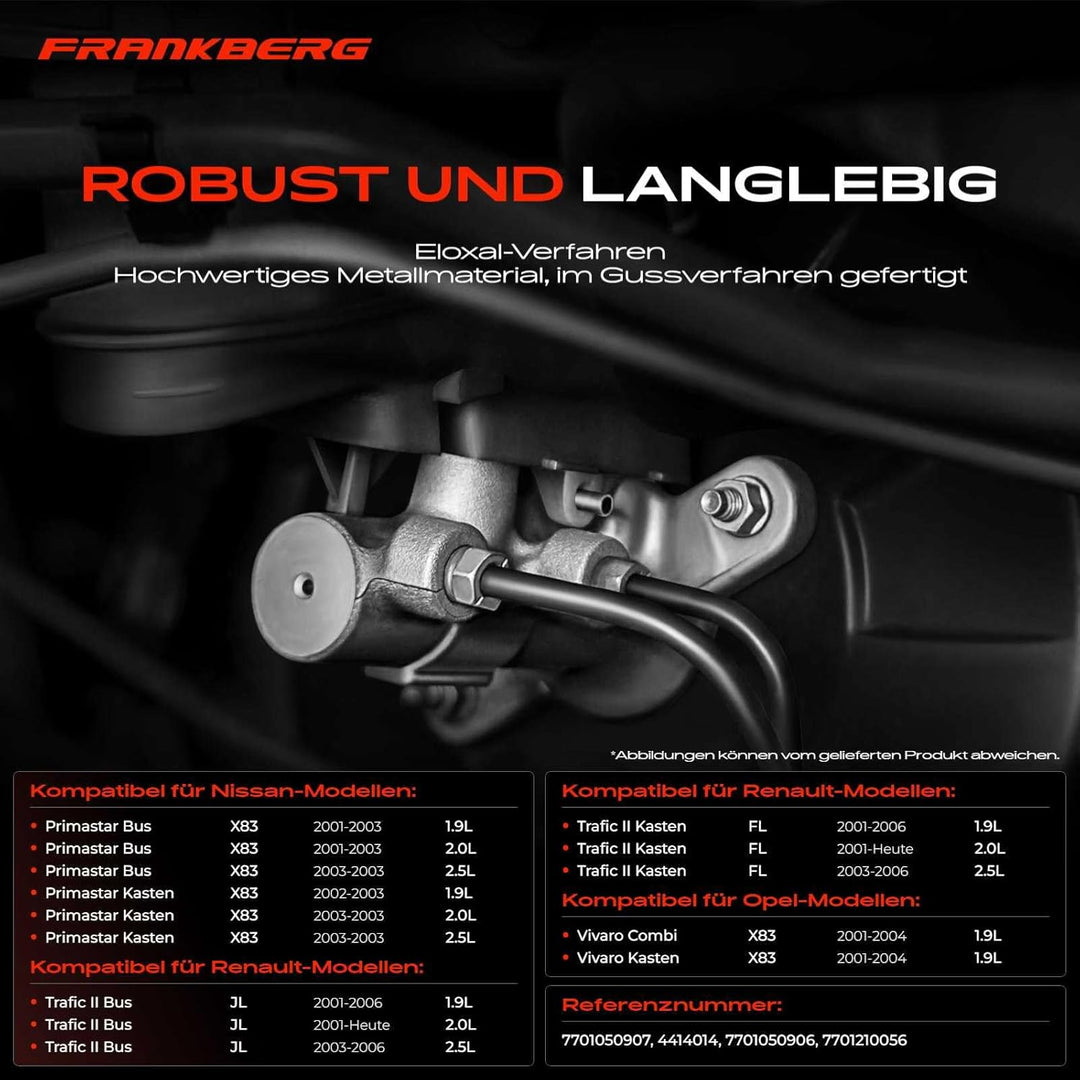 Frankberg Hauptbremszylinder Kompatibel mit Vivaro A E7 2001-2014 Vivaro J7 F7 2001-2004 Trafic II J