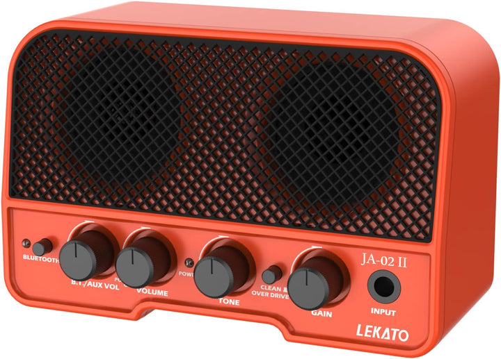 Mini Gitarrenverstärker, LEKATO 5W Drahtloser Wiederaufladbarer Verstärker mit CLEAN/OVERDRIVER-Effe