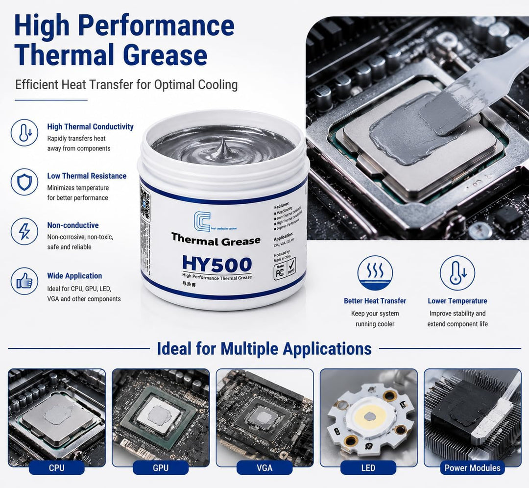 HY500-100g Wärmeleitpaste > 1.93 W/m-CPU Wärmeleitpaste PC kühlpaste Leitpaste Thermal Paste für CPU