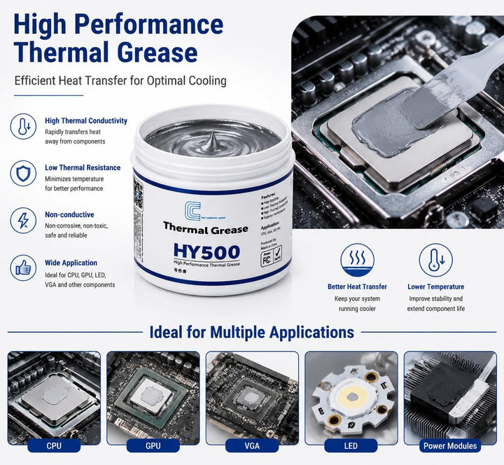 HY500-100g Wärmeleitpaste > 1.93 W/m-CPU Wärmeleitpaste PC kühlpaste Leitpaste Thermal Paste für CPU